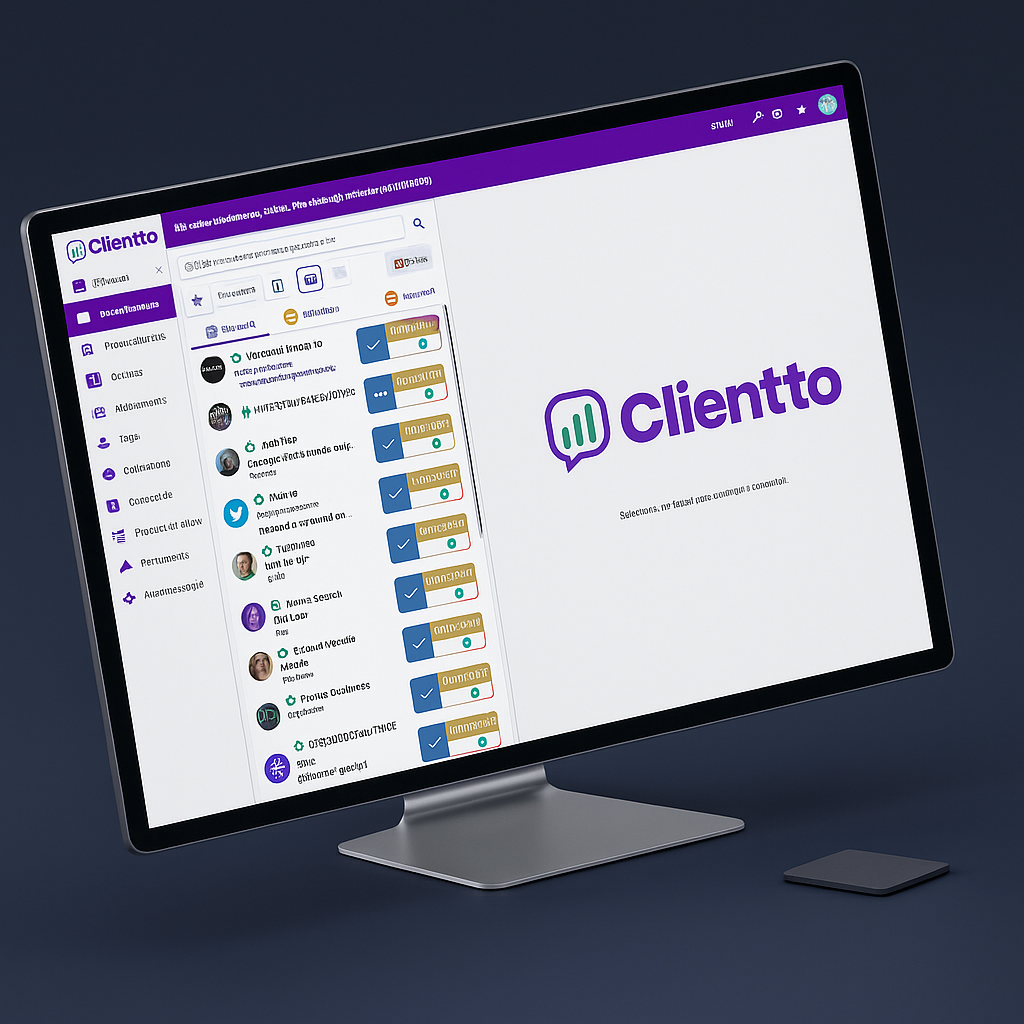Interface da plataforma Clientto